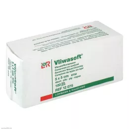 VLIWASOFT Neaustas kompreses 5x5 cm nesterilas 4l, 100 gab