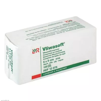 VLIWASOFT Neaustas kompreses 5x5 cm nesterilas 4l, 100 gab