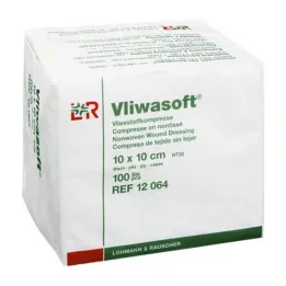 VLIWASOFT Neaustas kompreses 10x10 cm nesterilas 4l, 100 gab
