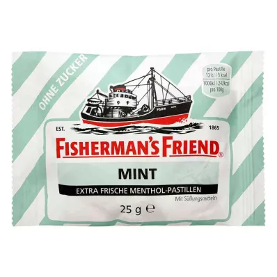FISHERMANS FRIEND piparmētru pastilas bez cukura, 25 g FISHERMANS FRIEND piparmētru pastilas bez cukura, 25 g