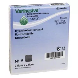VARIHESIVE īpaši plāns 7,5x7,5 cm HKV hidroaktīvs, 5 gab