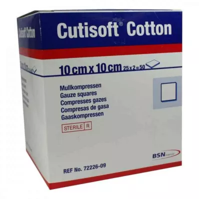 CUTISOFT Kokvilnas kompr.10x10 cm ster.12 reizes, 25X2 gab
