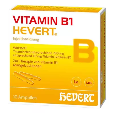 VITAMIN B1 HEVERT ampulas, 10 gab VITAMIN B1 HEVERT ampulas, 10 gab