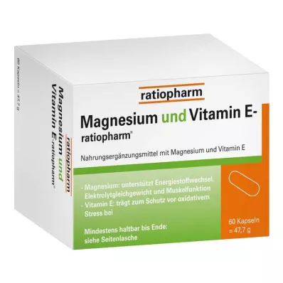 MAGNESIUM UND VITAMIN E-ratiopharm kapsulas, 60 kapsulas