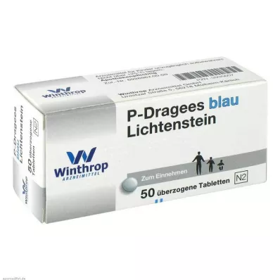 P DRAGEES zils, 50 gab