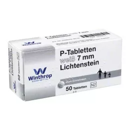 P TABLETTEN balta 7 mm solis, 50 gab