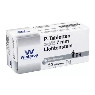 P TABLETTEN balta 7 mm solis, 50 gab P TABLETTEN balta 7 mm solis, 50 gab