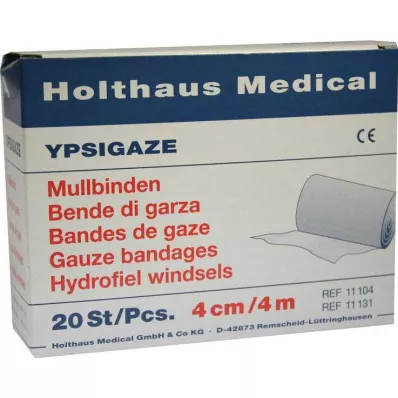 YPSIGAZE Marles pārsējs 4 cmx4 m, 20 gab YPSIGAZE Marles pārsējs 4 cmx4 m, 20 gab