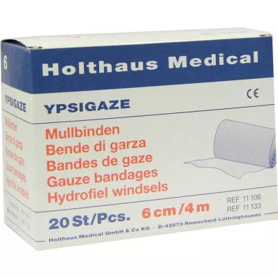 YPSIGAZE Marles pārsējs 6 cmx4 m, 20 gab YPSIGAZE Marles pārsējs 6 cmx4 m, 20 gab