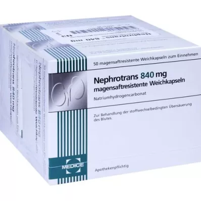 NEPHROTRANS 840 mg kapsulas ar zarnu apvalku, 100 gab