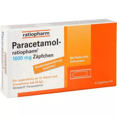 PARACETAMOL-ratiopharm 1 000 mg svecītes, 10 gab