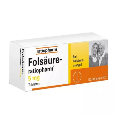 FOLSÄURE-RATIOPHARM 5 mg tabletes, 50 gab FOLSÄURE-RATIOPHARM 5 mg tabletes, 50 gab