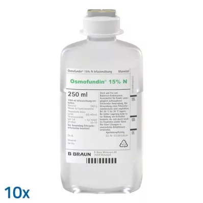 OSMOFUNDIN 15% N Ecoflac Pl. infūziju šķīdums, 10X250 ml