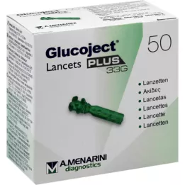 GLUCOJECT Lancetes PLUS 33 G, 50 gab
