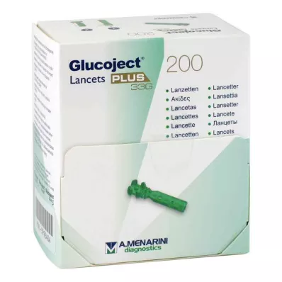 GLUCOJECT Lancetes PLUS 33 G, 200 gab