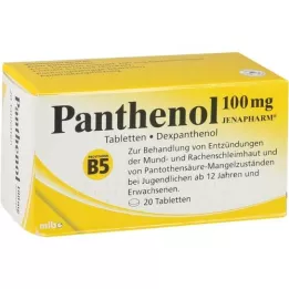 PANTHENOL 100 mg Jenapharm tabletes, 20 gab