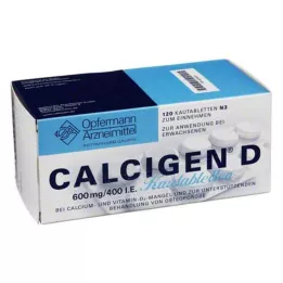 CALCIGEN D 600 mg/400 I.U. košļājamās tabletes, 120 kapsulas