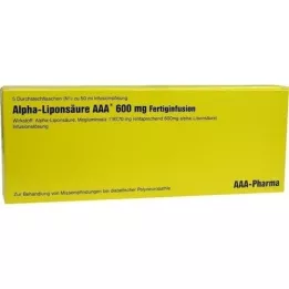 ALPHA LIPONSÄURE AAA 600 mg injekciju flakoni, 5X50 ml