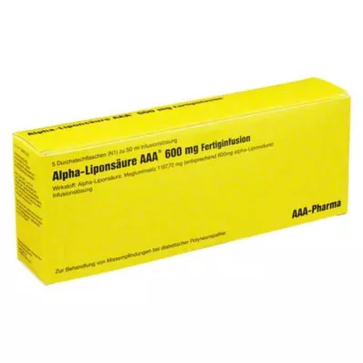ALPHA LIPONSÄURE AAA 600 mg injekciju flakoni, 5X50 ml
