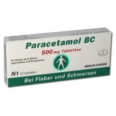 PARACETAMOL BC 500 mg tabletes, 10 gab PARACETAMOL BC 500 mg tabletes, 10 gab