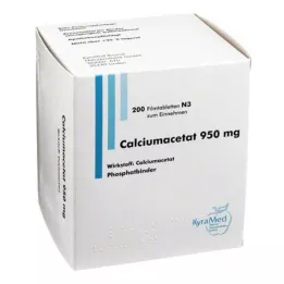 CALCIUMACETAT 950 mg apvalkotās tabletes, 200 gab