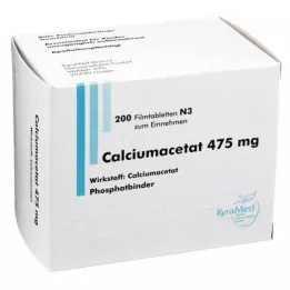 CALCIUMACETAT 475 mg apvalkotās tabletes, 200 gab