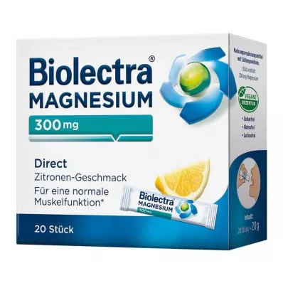 BIOLECTRA Magnijs 300 mg Direct Lemon Sticks, 20 gab