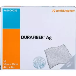 DURAFIBER Ag 10x10 cm pārsējs, 10 gab