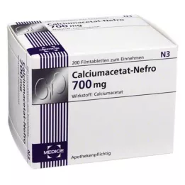 CALCIUMACETAT NEFRO 700 mg apvalkotās tabletes, 200 gab