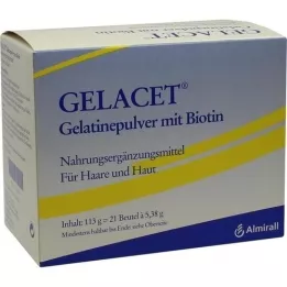 GELACET Želatīna pulveris ar biotīnu maisiņā, 21 gab