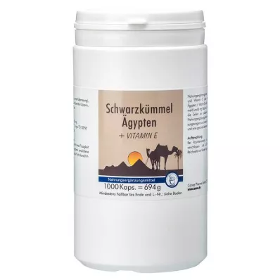 SCHWARZKÜMMEL ÄGYPTEN+E kapsulas, 1000 kapsulu