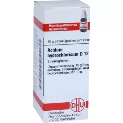 ACIDUM HYDROCHLORICUM D 12 bumbiņas, 10 g