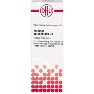 AETHIOPS ANTIMONIALIS D 6 atšķaidījums, 20 ml
