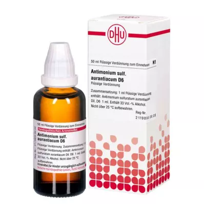 ANTIMONIUM SULFURATUM aurantiacum D 6 atšķaidījums, 50 ml ANTIMONIUM SULFURATUM aurantiacum D 6 atšķaidījums, 50 ml
