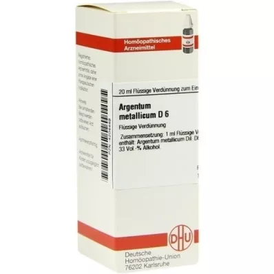 ARGENTUM METALLICUM D 6 atšķaidījums, 20 ml