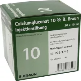 CALCIUMGLUCONAT 10% MPC Injekcijas šķīdums, 20X10 ml