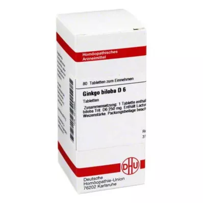GINKGO BILOBA D 6 tabletes, 80 kapsulas