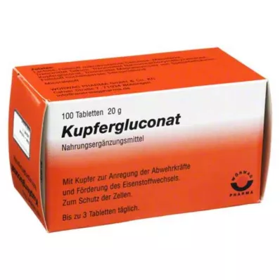 KUPFERGLUCONAT Tabletes, 100 gab