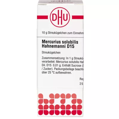 MERCURIUS SOLUBILIS Hahnemanni D 15 globuļu, 10 g