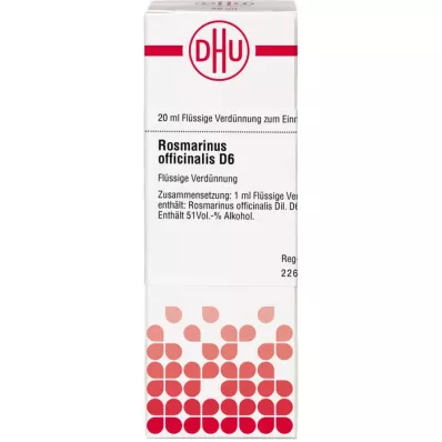 ROSMARINUS OFFICINALIS D 6 atšķaidījums, 20 ml