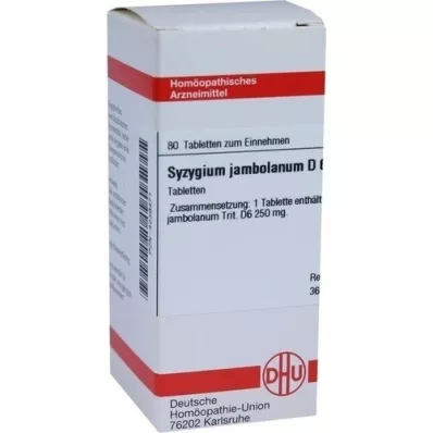 SYZYGIUM JAMBOLANUM D 6 tabletes, 80 kapsulas