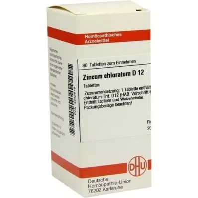 ZINCUM CHLORATUM D 12 tabletes, 80 kapsulas