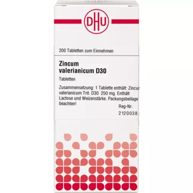 ZINCUM VALERIANICUM D 30 tabletes, 200 kapsulas