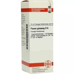 PANAX GINSENG D 6 atšķaidījums, 20 ml