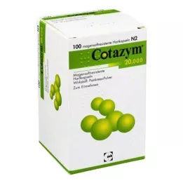 COTAZYM 20 000 granulu kapsulas ar enterisko apvalku, 100 gab
