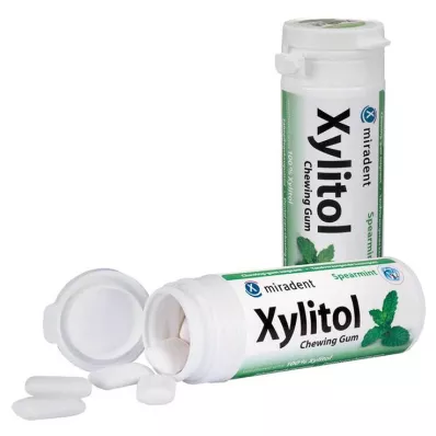 MIRADENT Xylitol košļājamā gumija Spearmint, 30 gab