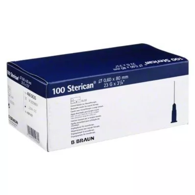 STERICAN Kannulas 23 Gx3 1/5 0,6x80 mm, 100 gab STERICAN Kannulas 23 Gx3 1/5 0,6x80 mm, 100 gab