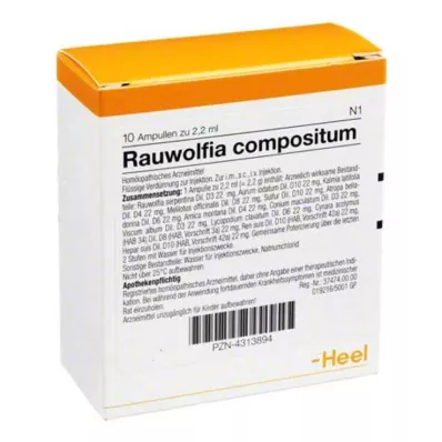 RAUWOLFIA COMPOSITUM Ampulas, 10 gab RAUWOLFIA COMPOSITUM Ampulas, 10 gab