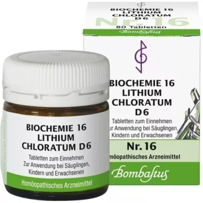 BIOCHEMIE 16 Lithium chloratum D 6 tabletes, 80 gab