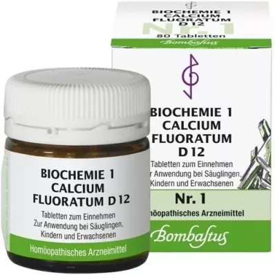 BIOCHEMIE 1 Calcium fluoratum D 12 tabletes, 80 gab